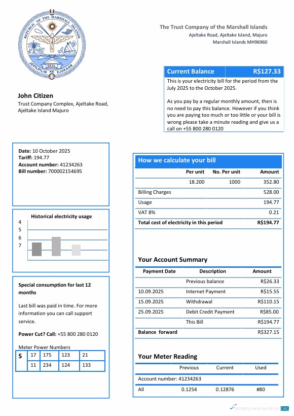 download download Marshall Islands electricity utility bill